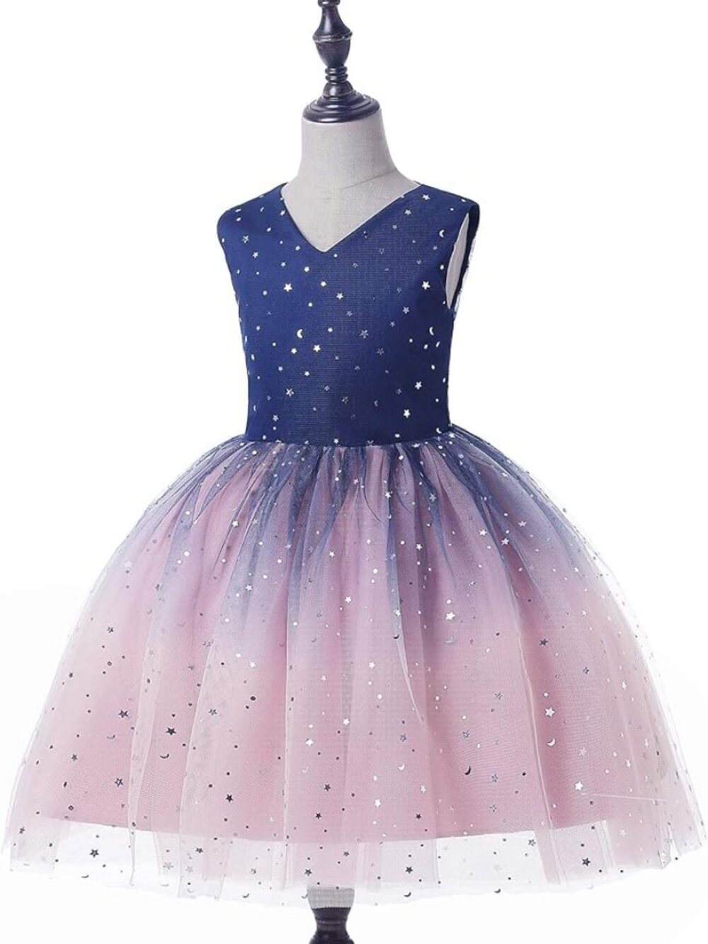 Glamulice Kids Ombre Star Tulle Navy Blue Blush Pink Party Tutu Dress